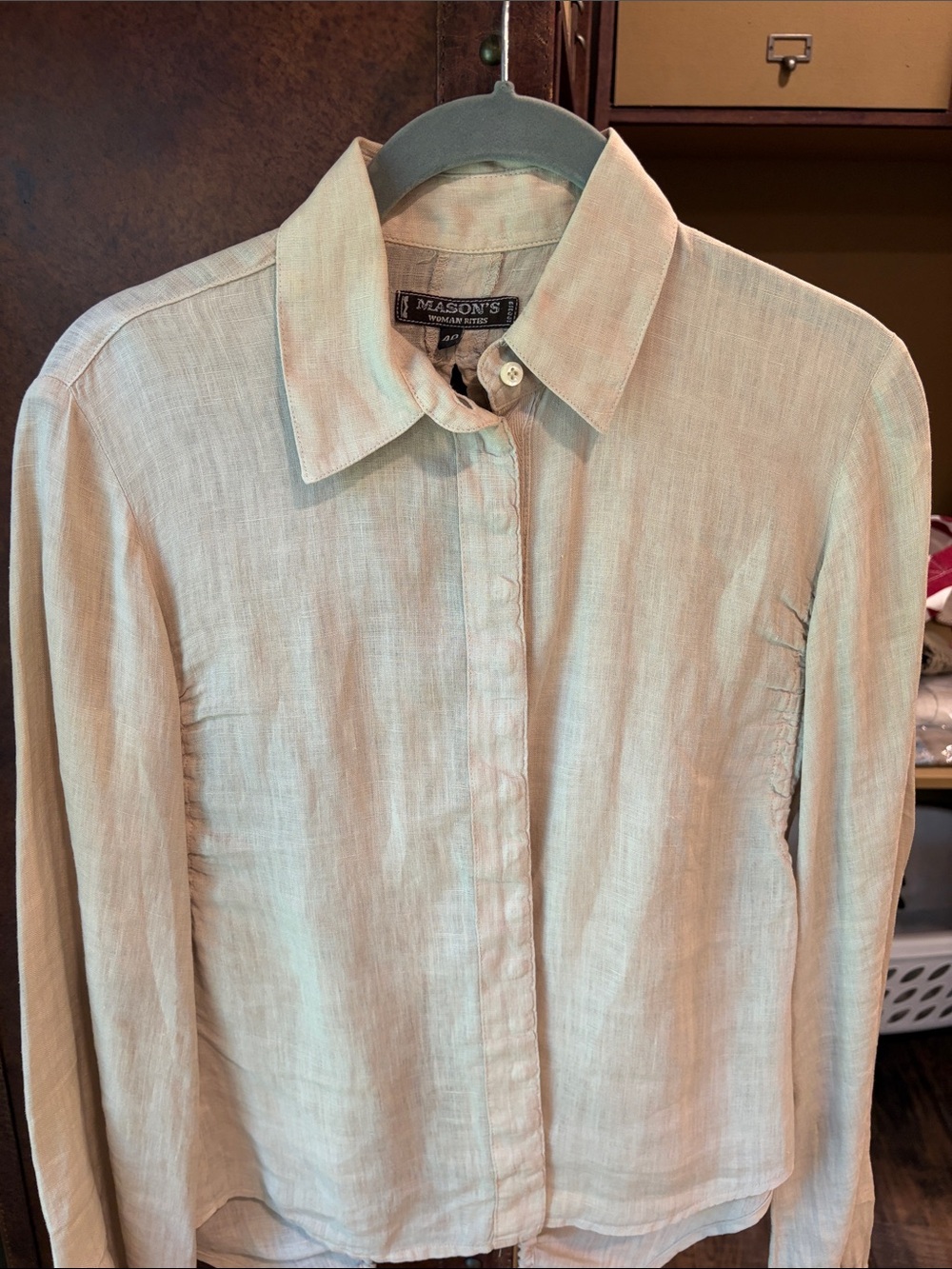Mason’s Women Beige Linen Button-Up Shirt